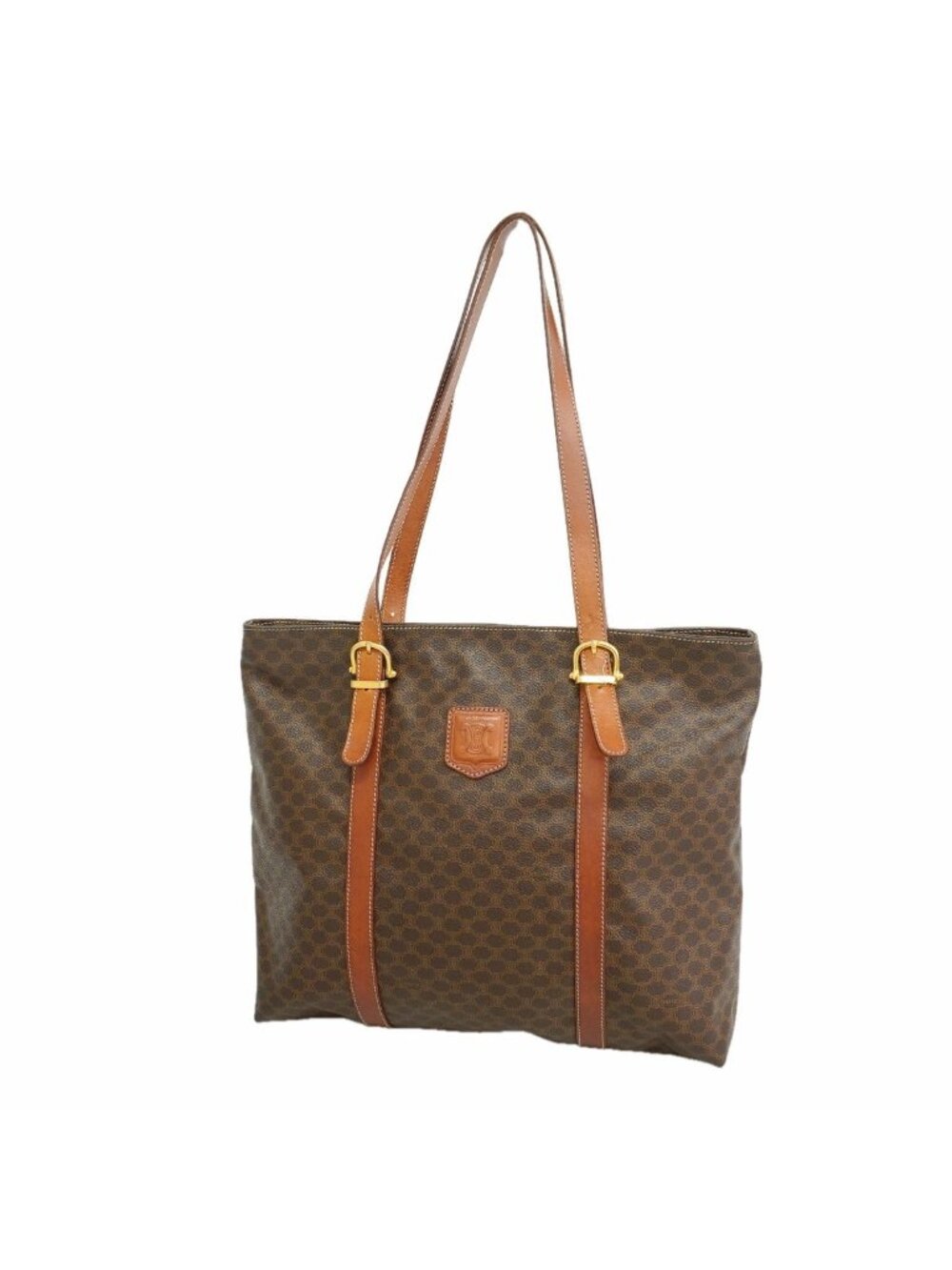 Celine Tote Bag Macadam Brown Gold